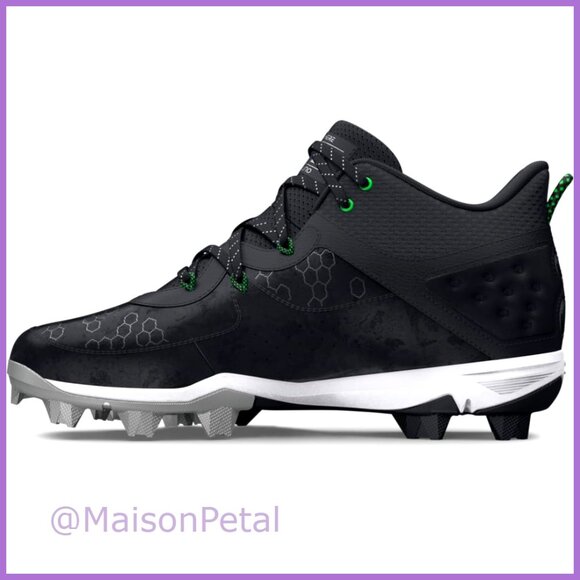 Synthetic Mesh Athletic Baseball Shoes with Rubber Cleats